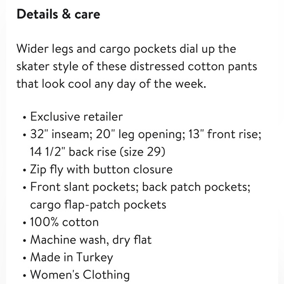 BDG Urban Outfitters Distressed Cargo Pants Tawny Birch Wide Leg Size 29 EUC - Picture 5 of 16